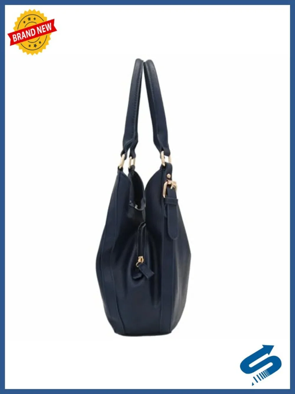 Faux Leather 3 Compartment Hobo Bag Lightweight Gold Hardware